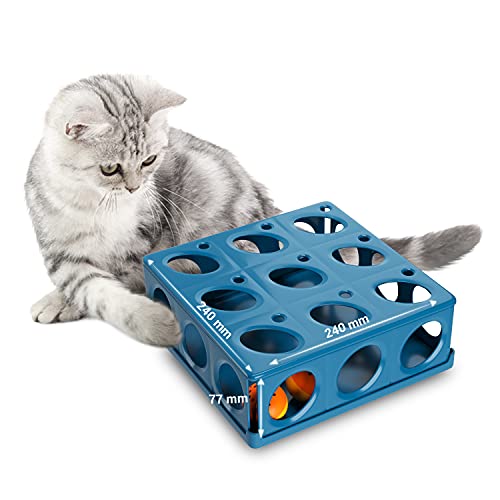 Huskl Interaktives Katzenspielzeug Intelligenz Box mit 21 Löchern...